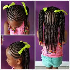 Cornrows In Ponytails Little Girl Protective Hairstyle Toddler Braided Hairstyles Little Black Girls Braids Little Girl Braid Styles