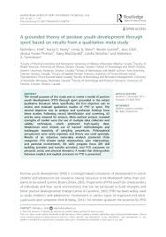 A Grounded Theory Of Positive Youth Development Through Sport Based On Results From A Qualitative Meta Study