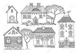 Black And White Simple Hand Drawn House Clipart Cartoon Hand Drawing Houses Drawings Art House Illustration