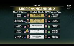 The fight will be held at the ufc apex in las vegas, nevada, usa. Official Ufc 260 Main Card Lineup Per Last Night S Broadcast Mma