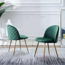 Amazon Com Modern Velvet Dining Chairs Upholstered Living Room Leisure Chairs Gold Accent Chairs For Di Dining Chairs Oak Dining Chairs Green Dining Chairs