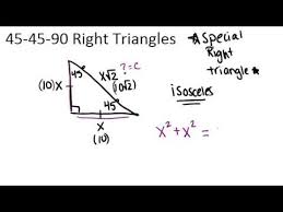 In this triangle, the important thing to remember is that the legs have equal length. 45 45 90 Right Triangles Ck 12 Foundation