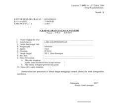 Setelah selesai dibuatkan surat numpang nikah atau rekomendasi numpang nikah, silakan pulang dan melengkapi syarat pernikahan (misal, fc ktp, fc kk, pas foto berwarna, n1 (, n2, n3, n4, n5 (jika diperlukan), n6 (jika diperlukan) guna dibawa ke kantor urusan agama tempat anda. Contoh Surat Numpang Nikah Pria Download Kumpulan Gambar