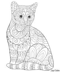 If you are looking for cute cat coloring pages download you've come to the right place. Cute Cat With Simple Zentangle Patterns Cats Adult Coloring Pages