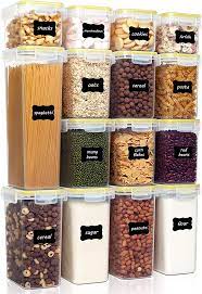Vtopmart Airtight Food Storage Containers Set With Lids 15pcs Bpa Free Plastic Dry Food Canisters For Kitchen Pantry Organization And Storage Dishwasher Safe In 2021 Food Storage Container Set Food Canisters