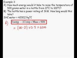 Heat = = 134 j; Specific Heat Capacity Practice Questions Youtube