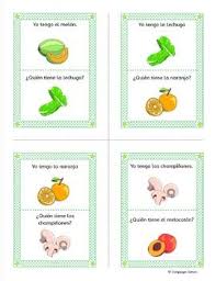 Spanish Fruit And Vegetables Tengo Quien Tiene Game Elementary Spanish Spanish Vegetables Classroom Material
