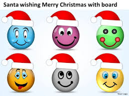 Santa Wishing Merry Christmas With Board Fishbone Chart