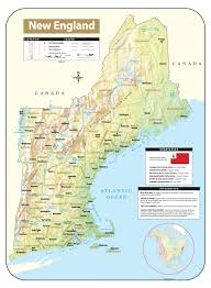 This interactive map allows students to learn all about new england's states, cities, landforms, landmarks, and places of interest by simply clicking on the points of the map. New England Shaded Relief Map Kappa Map Group