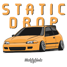 Static Drop Civic Eg Yellow Essential T Shirt By Motorprints Civic Eg Need For Speed Cars Automotive Illustration