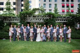 Post Office Square Boston Ma Full Wedding Party Photography Ivory Bridesmaid Dresses Wedding Boston Outdoor Wedding Photography Boston Wedding Photographer