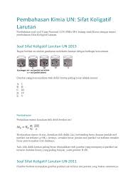 Sebanyak 18 gram glukosa c 6 h 12 o 6 mr 180 dilarutkan dalam 180 gram air mr 18 pada suhu 29 c bila tekanan uap air pada suhu tersebut sebesar 3190 mmhg maka hitunglah. Pembahasan Kimia Un Sifat Koligatif