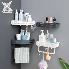 Kamar mandi dengan furnitur segiempat yang menarik. Jual Perlengkapan Rumah Kamar Mandi Rak Kamar Mandi Oxihom B302 Rak Kamar Mandi Tempel Gantung Plastik Rak Sabun Terbaru Juni 2021 Blibli