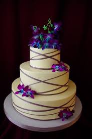 Bride holding big wedding bouquet. Blue Dendrobium Orchids Cake Wedding Cakes Jcakes Elegant Gourmet Cakes For All Occasions W Orchid Wedding Cake Purple Wedding Cakes Purple Wedding Cake