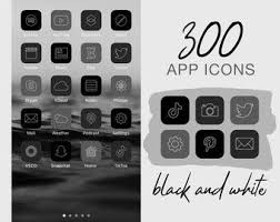 Ios 14 App Icons Trendy Black White Grey Minimalist Etsy App Icon App Settings App
