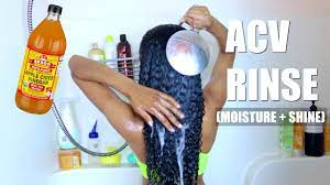 Wash your hair as usual with a moisturizing shampoo, and gently scrunch out excess water in your strands. Apple Cider Vinegar Rinse On Natural Hair Shine Moisture All Hair Types Youtube