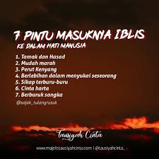 7 Pintu Masuknya Iblis Follow Catatancintamuslimah Follow Catatancintamuslimah Kutipan Agama Motivasi Kutipan Pelajaran Hidup