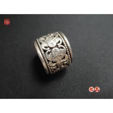 勝過電影魔戒之光緒天寶轉運戒指簍空中國式圖騰蝙蝠俠招福田葫蘆寶納財源藏銀大戒藏銀扳指戒指男人可戴在適合的手指中國文化轉運