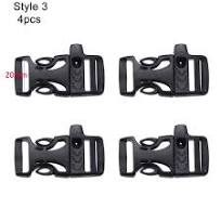 2/4/8pcs Plastic Outdoor Curved Emergency Tool Bag Parts Survival Whistle  Buckles Side Release Buckle Bracelet Strap Paracord Accessories 4PCS STYLE 3
