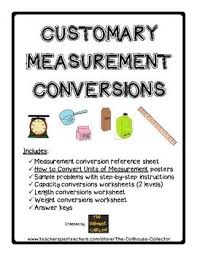 Customary Measurement Conversions Reference Sheets And Worksheets Measurement Conversions Florida Standards Assessment Worksheets