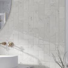 Visit our website for more great glass tile ideas! Karra Carrara 3 X 6 Ceramic Subway Tile Joss Main Tile Bathroom Subway Tiles Bathroom Ceramic Subway Tile