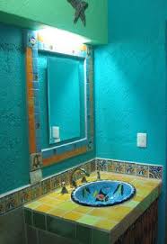 Sink in spanish mediterranean bathroom also bathroom decorative tile hacienda mexican tile rustic talavera sink talavera tile. Beachy Mexican Bathroom Diy Bathroom Decor Image House Decor
