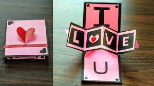 Cuts don't need to be straight lines, but they must go from valley fold, across a mountain top, to the next valley fold. How To Make Love Pop Up Greeting Card I Love You Pop Up Card Easy Card For Valentine S Special Youtube