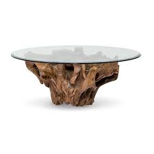 Cirque condo coffee table with tray top caravel color: Natura Round Root Condo Size Coffee Table Style In Form