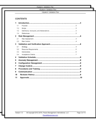 Validation Master Plan Template Validation Center