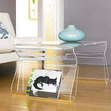 There is an inside shelf to put magazines, candles, remote controls. 20 Chic Acrylic Coffee Tables Acrylic Coffee Table Acrylic Furniture Funky Home Decor