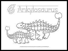Ankylosaurus coloring pages ankylosaurus was an armored herbivorous dinosaur that resembled a bulky tank and lived from the jurassic to the cretaceous period. Free Ankylosaurus Dinosaur Coloring Page Printable The Art Kit