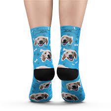 Your own custom pet art designed by professional artists. Face Socks Dog Personalised Socks Uk Dog Dad Gifts Myfacesocksuk