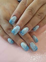 Blue Gel Fade With Glitter And Christmas Snowflake Nail Art Nailart Nails Taken At 21 12 2013 15 01 Winter Nails Acrylic Snowflake Nail Art Festive Nail Art