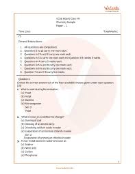 Icse Sample Papers For Class 7 Chemistry Paper 1 2019 2020