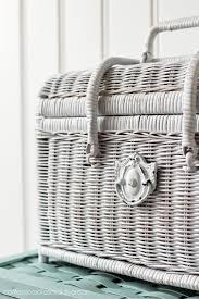 Painted wicker baskets are my new obsession! Painted Picnic Baskets