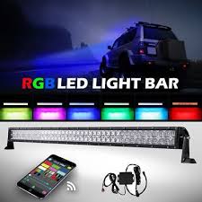 Rgb Led Light Bar 5d 42inch 800w Cree Strobe Flash Multi Color Offroad Truck 50 Cree Led Light Bar Rgb Led Lights Bar Lighting