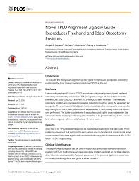 Pdf Novel Tplo Alignment Jig Saw Guide Reproduces Freehand