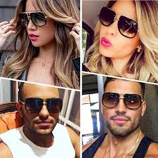 SHEEN KELLY Large Retro Sunglasses Branded Metal Frame Pilot Space Mirror  Glasses Men Women Gold/Silver, black,: Buy Online at Best Price in UAE
