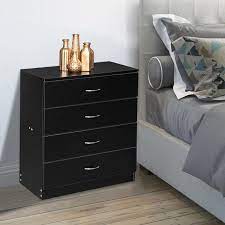 99 list list price $141.98 $ 141. Ktaxon 4 Drawers Dresser Bedside Nightstand Cabinets Bedroom Furniture Chest Of Drawer Black Walmart Com Walmart Com