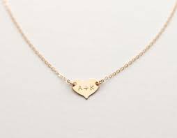 Small Heart Necklace Delicate Personalized By Layeredandlong 29 00 Small Heart Necklace Sterling Silver Initial Necklace Personalized Heart Necklace