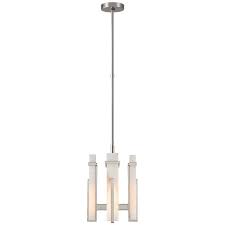 Ian K. Fowler for Visual Comfort Signature Malik Small Chandelier in  Polished Nickel with Alabaster