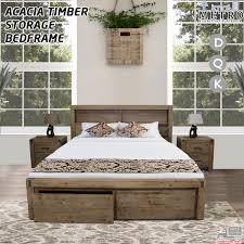 There are two types of slats that each create a different sleeping experience. Acacia Timber King Double Queen Bed Frame With Storage Espresso Ebay