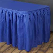 17ft Royal Blue Pleated Polyester Table Skirt In 2020 Table Skirt Banquet Tables Table Cloth