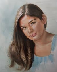 Shearing a watercolor Portrait “wet