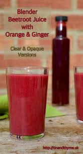 Beetroot Juice With Orange Ginger No Need For A Juicer Just Bung Everything In The Blender Clear And Opaq Beet Juice Recipe Beetroot Beetroot Juice Recipe