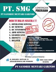 Lokergg akan memberikan info terkait dengan lowongan kerja pt. Pt Sandhie Mentari Garindo Lowongan Kerja Kudus Terbaru 2021