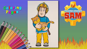 Elvis cridlington and fireman sam coloring page to color, print and download for free along with bunch of favorite fireman sam coloring page for kids. Fireman Sam Coloring Pages Sam Saved The Cat Coloring Pages For The Youngest Artists Youtube