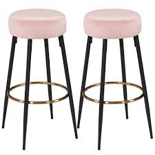 Shop counter bar stools featuring 26 inch high bar stool seating ideal for tables / counter height at discount sale prices only from everything furniture. Duhome Set Of 2 Modern Round Velvet Bar Stools Height 31 Inches Kitchen Breakfast Round Dining Chair Height For Coffee Shop Bar Home Balcony 2pcs Pink Buy Online In Faroe Islands At Faroe Desertcart Com