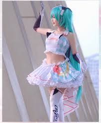 Costumes Reenactment Theatre 2019 Anime Cosplay Costume Vocaloid Hatsune Miku Racing Cute Young Girl Dress Clothing Shoes Accessories Vishawatch Com
