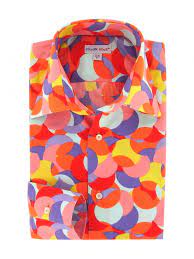 Retrouvez chez jules be, tous les chemises multicolore pour vous messieurs. Chemise Homme Multicolore Coupe Cintree Col Milanais Imprimes Cercles
